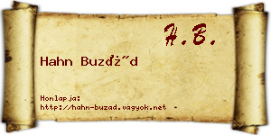 Hahn Buzád névjegykártya